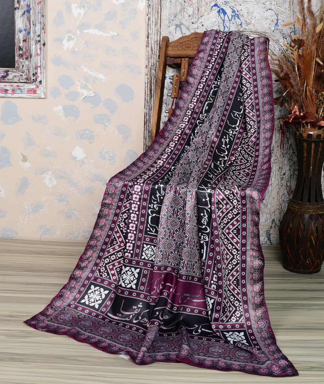Ajrak Silk Dupatt