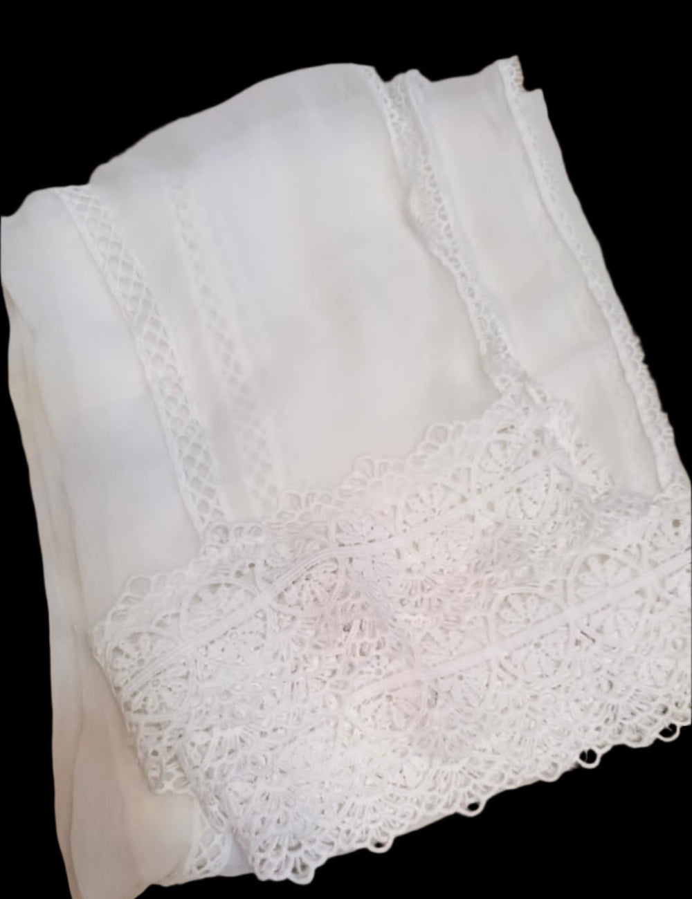 Pure Chiffion Dupatta (white)