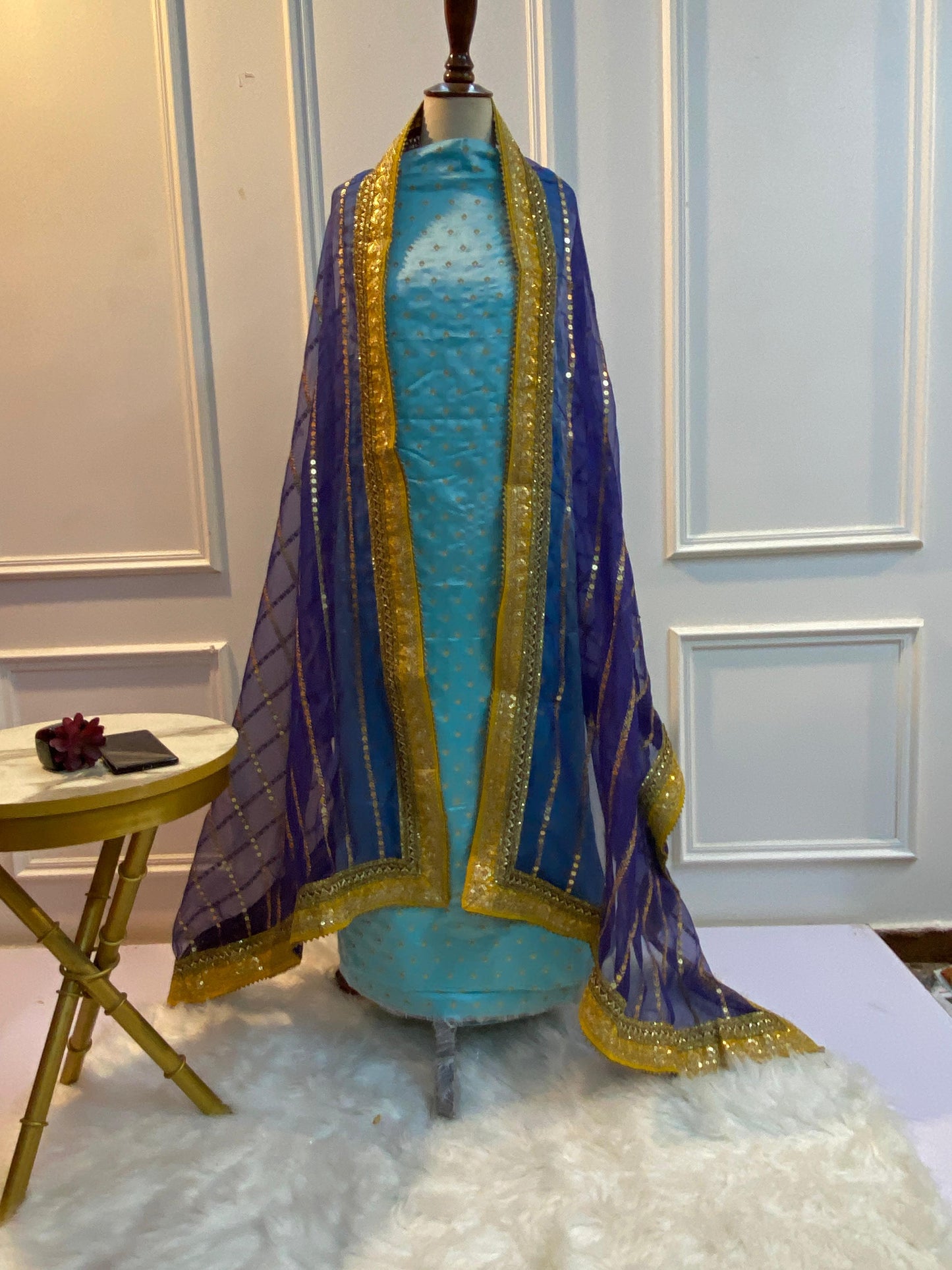 Fancy Banarsi 3 pc suit (Chand)