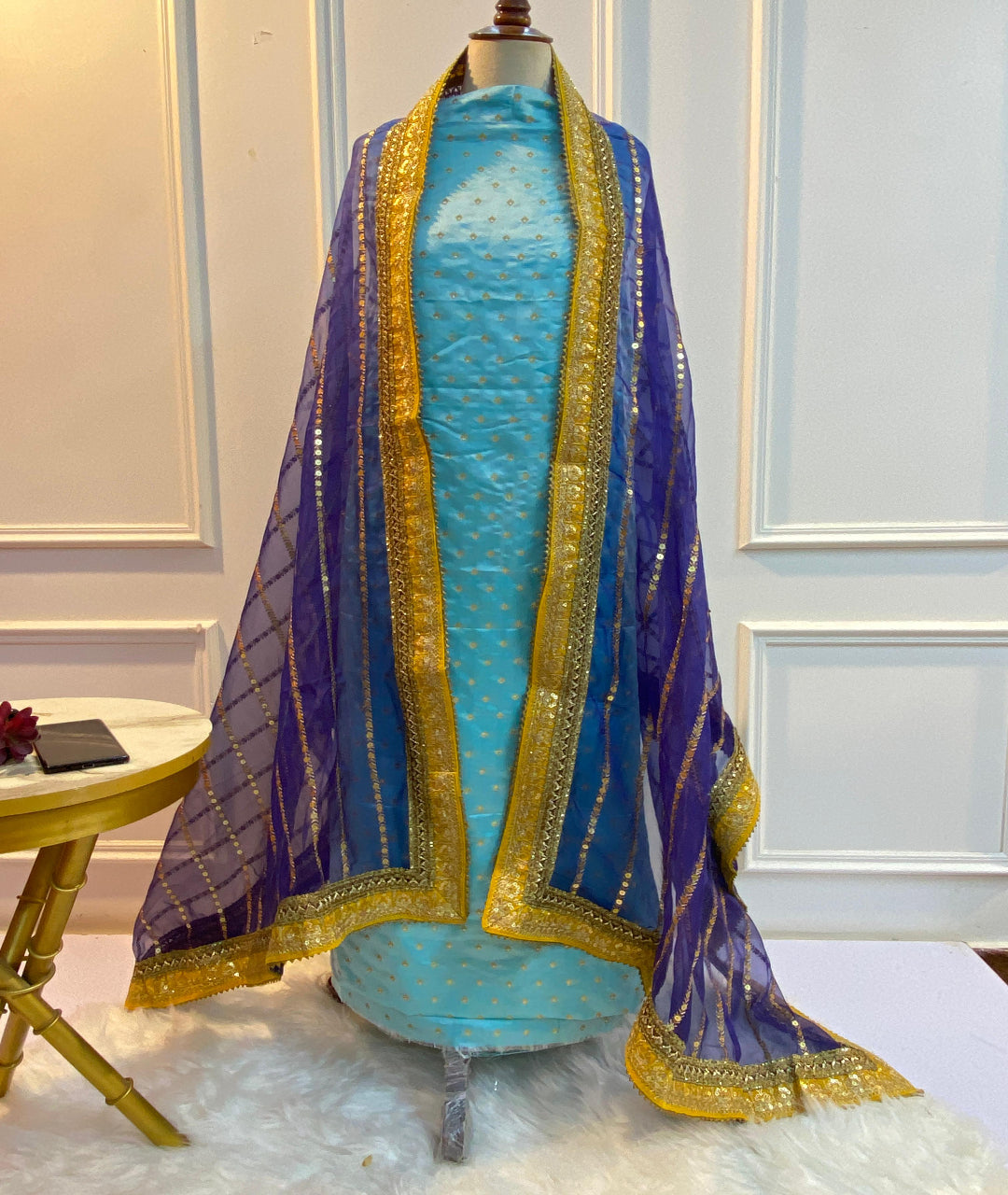 Fancy Banarsi 3 pc suit (Chand)