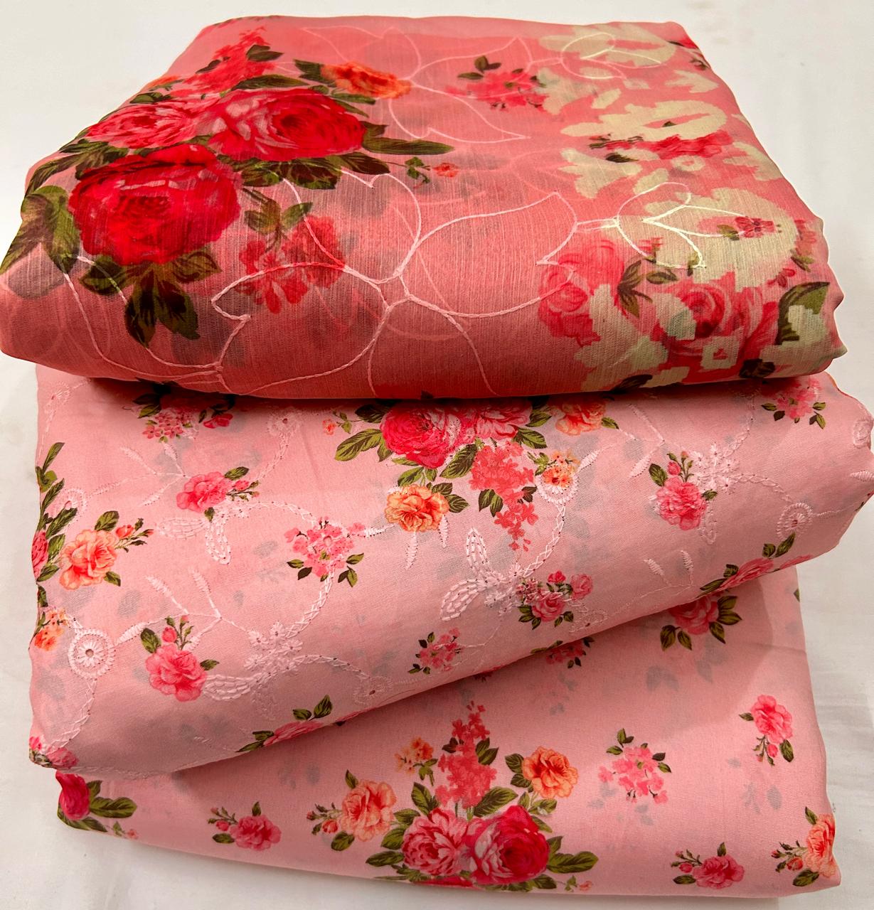 Swiss Lawn Chicken kari 3PC( pink)