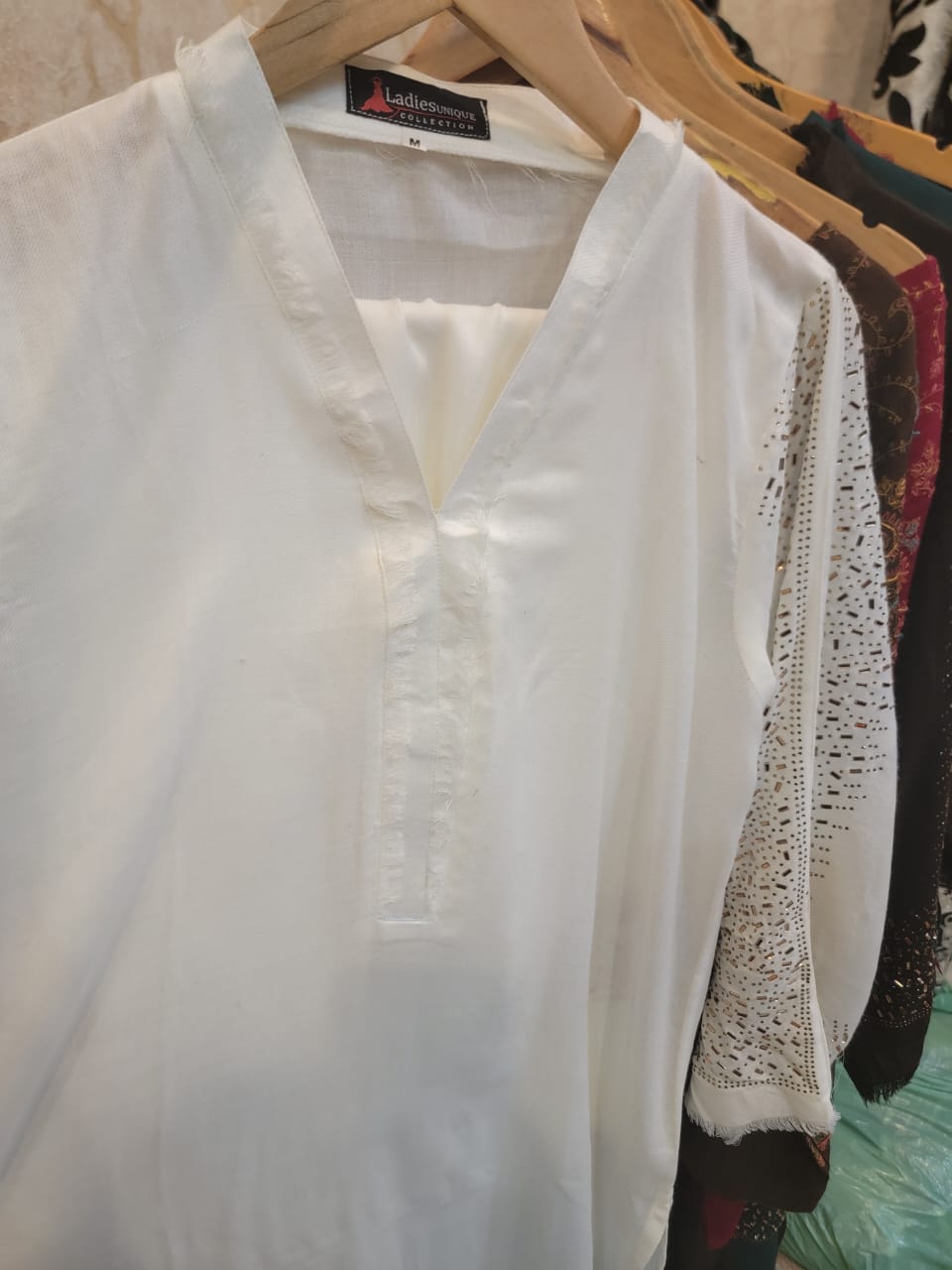 Pashmina Saroski Co-ord Set (white)