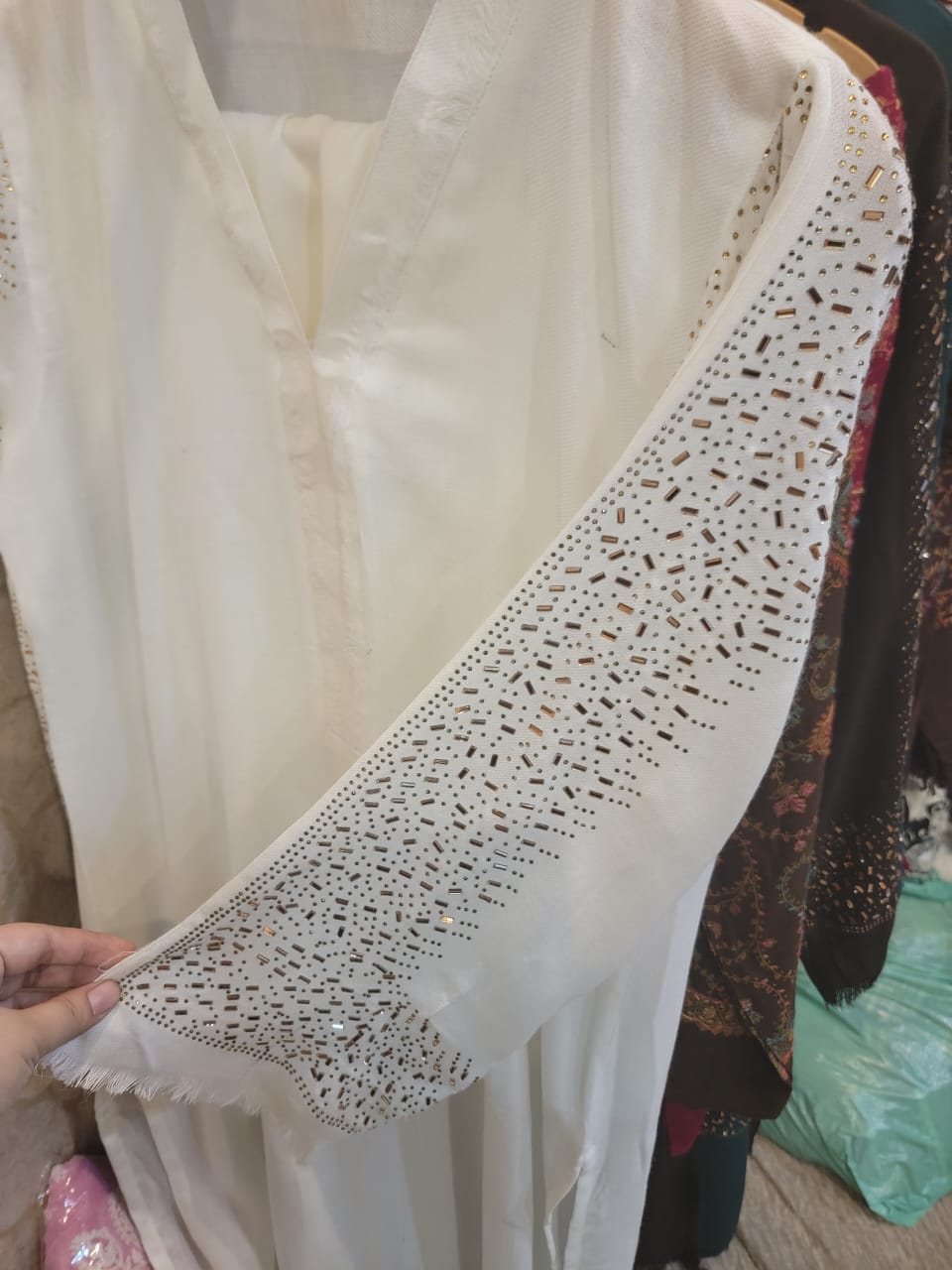 Pashmina Saroski Co-ord Set (white)