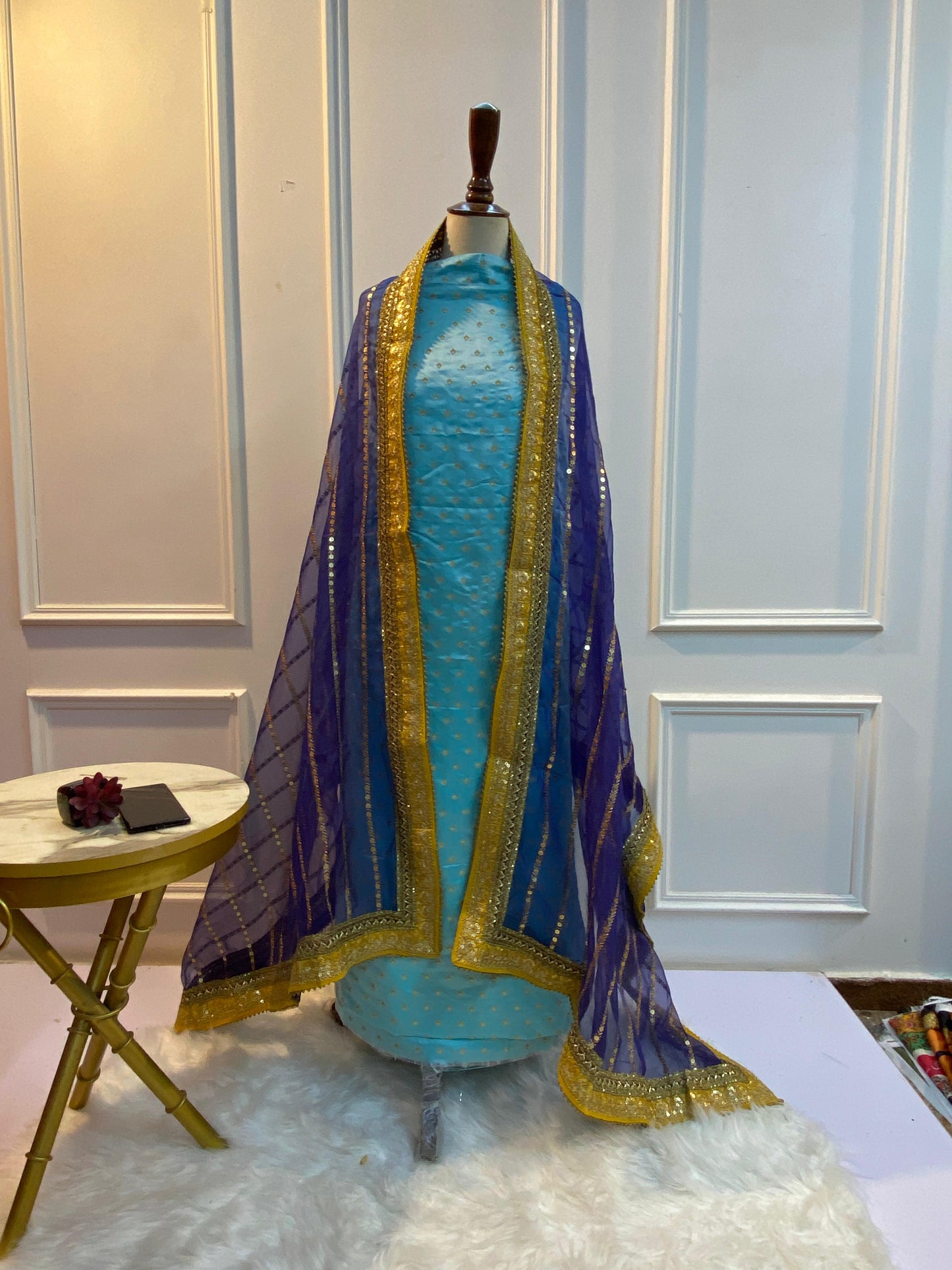 Fancy Banarsi 3 pc suit (Chand)
