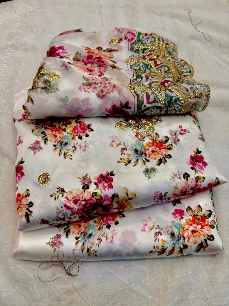 3pc Embroidered Shamose Silk