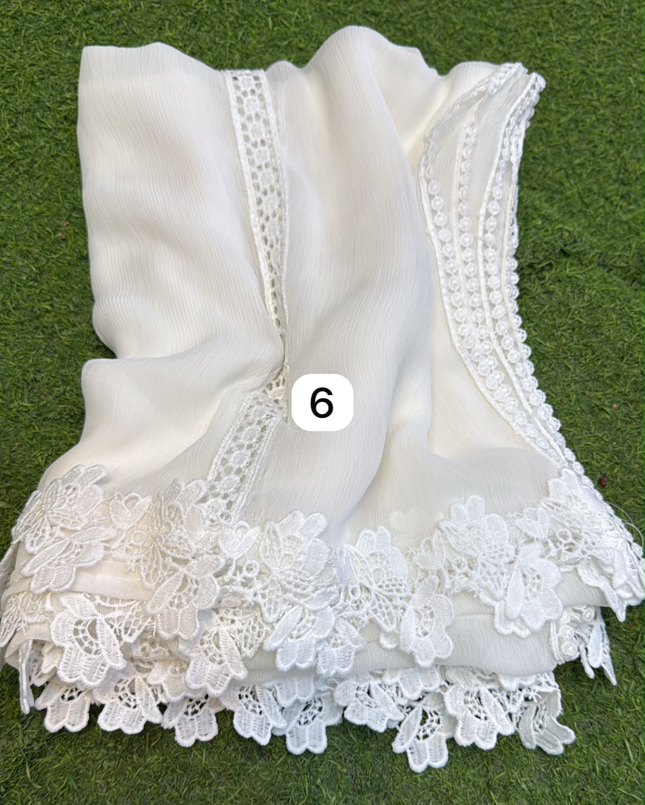Pure Chiffion Dupatta (white)