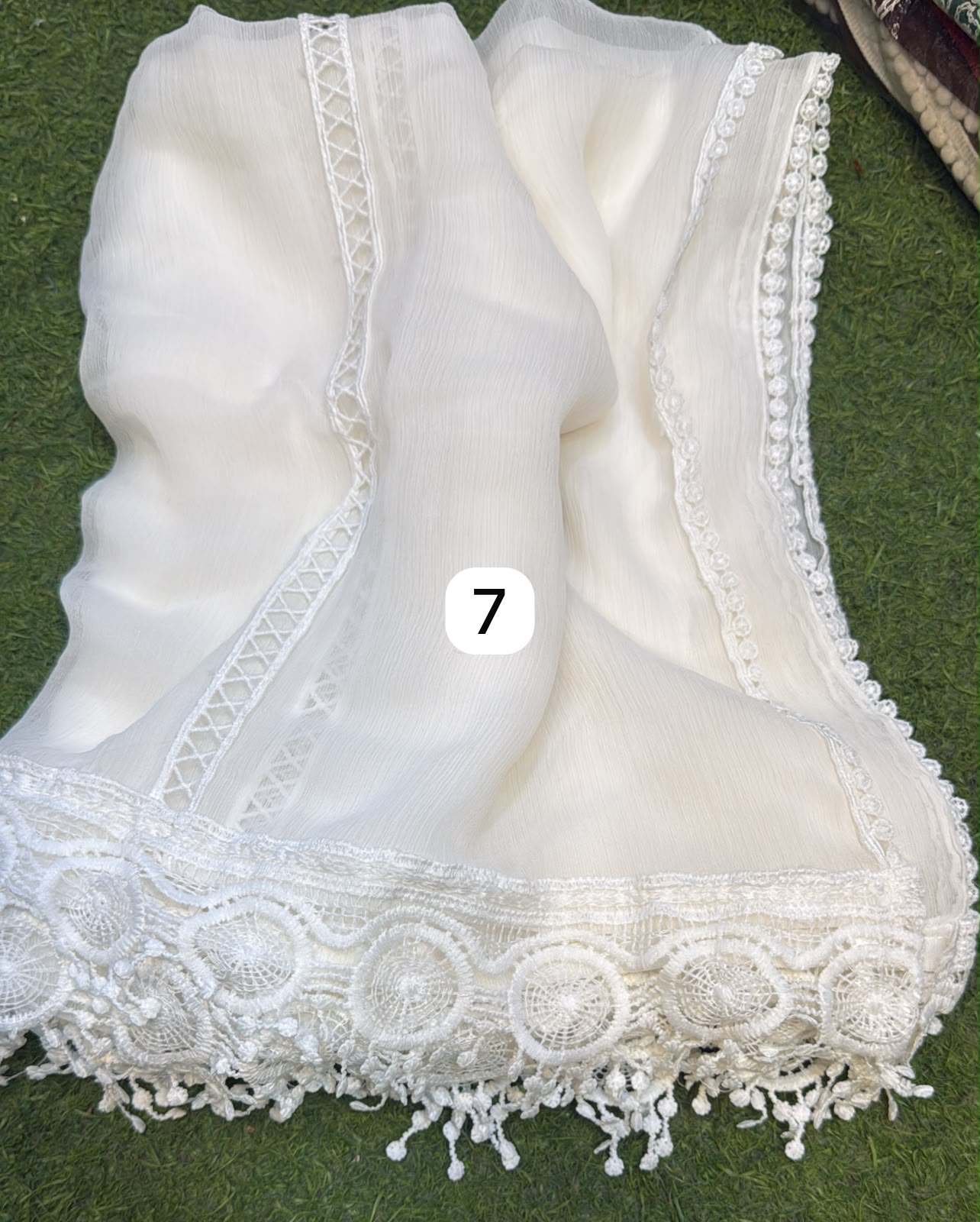 Pure Chiffion Dupatta (white)