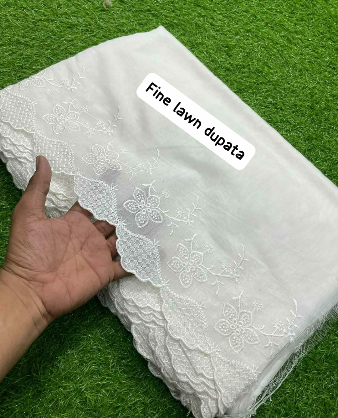 Voile Lawn White On White