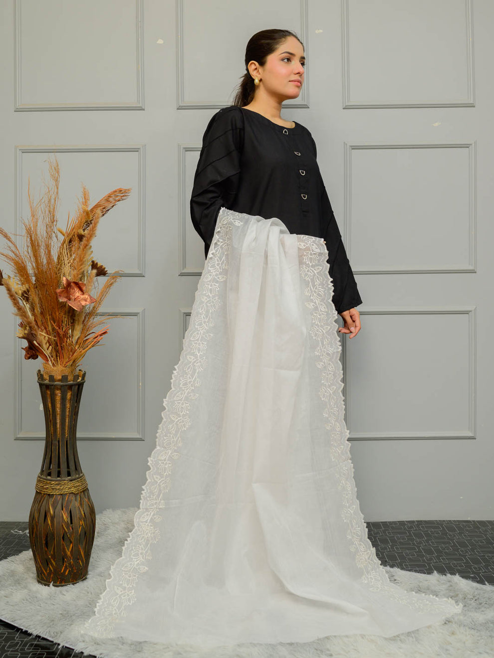 Voile Lawn Dupatta (white)