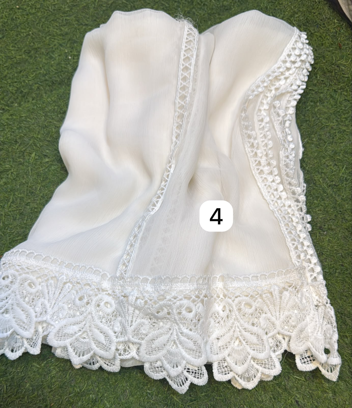 Pure Chiffion Dupatta (white)
