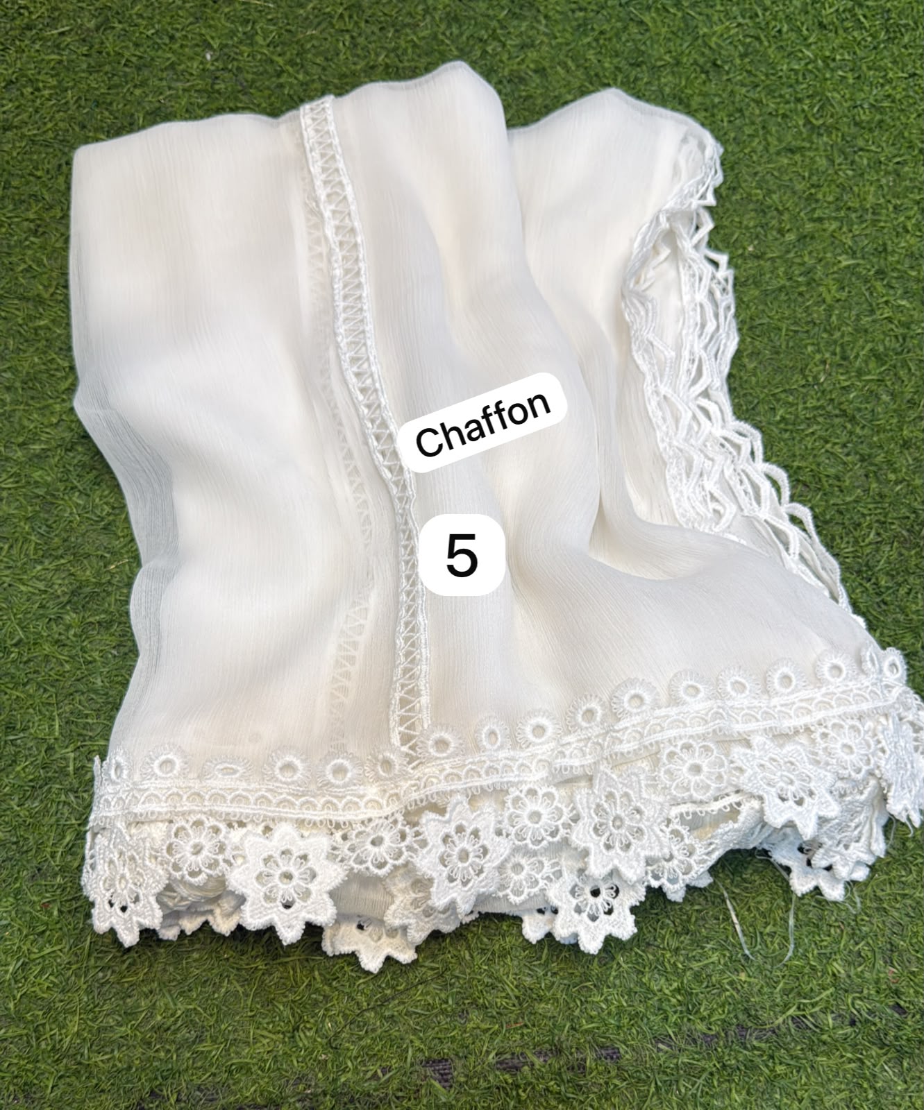 Pure Chiffion Dupatta (white)