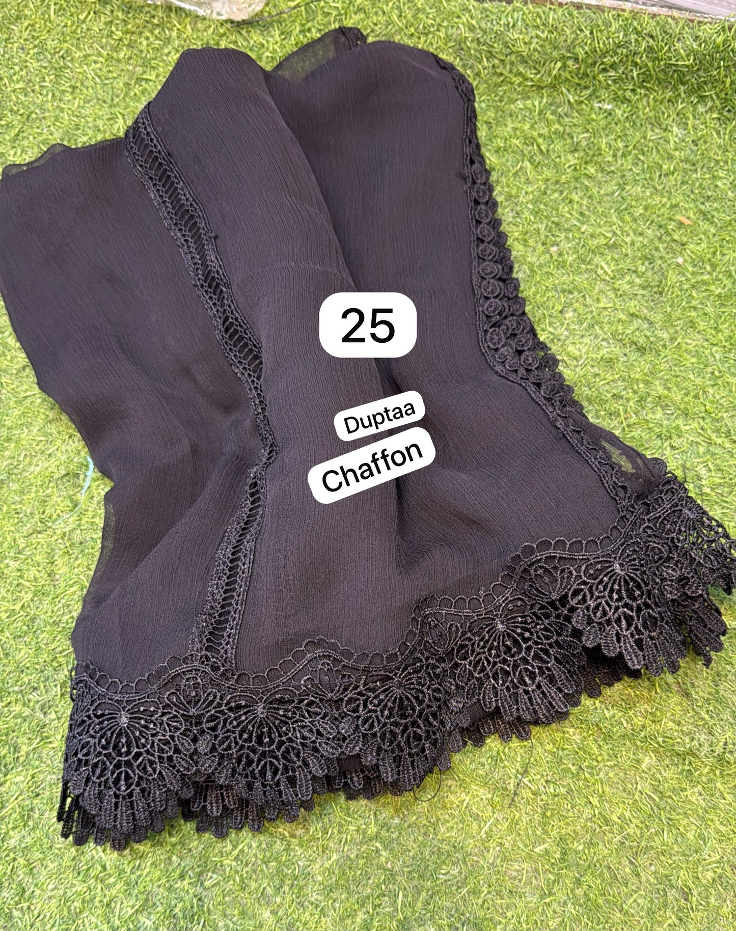 Pure Chiffion Dupatta (black)