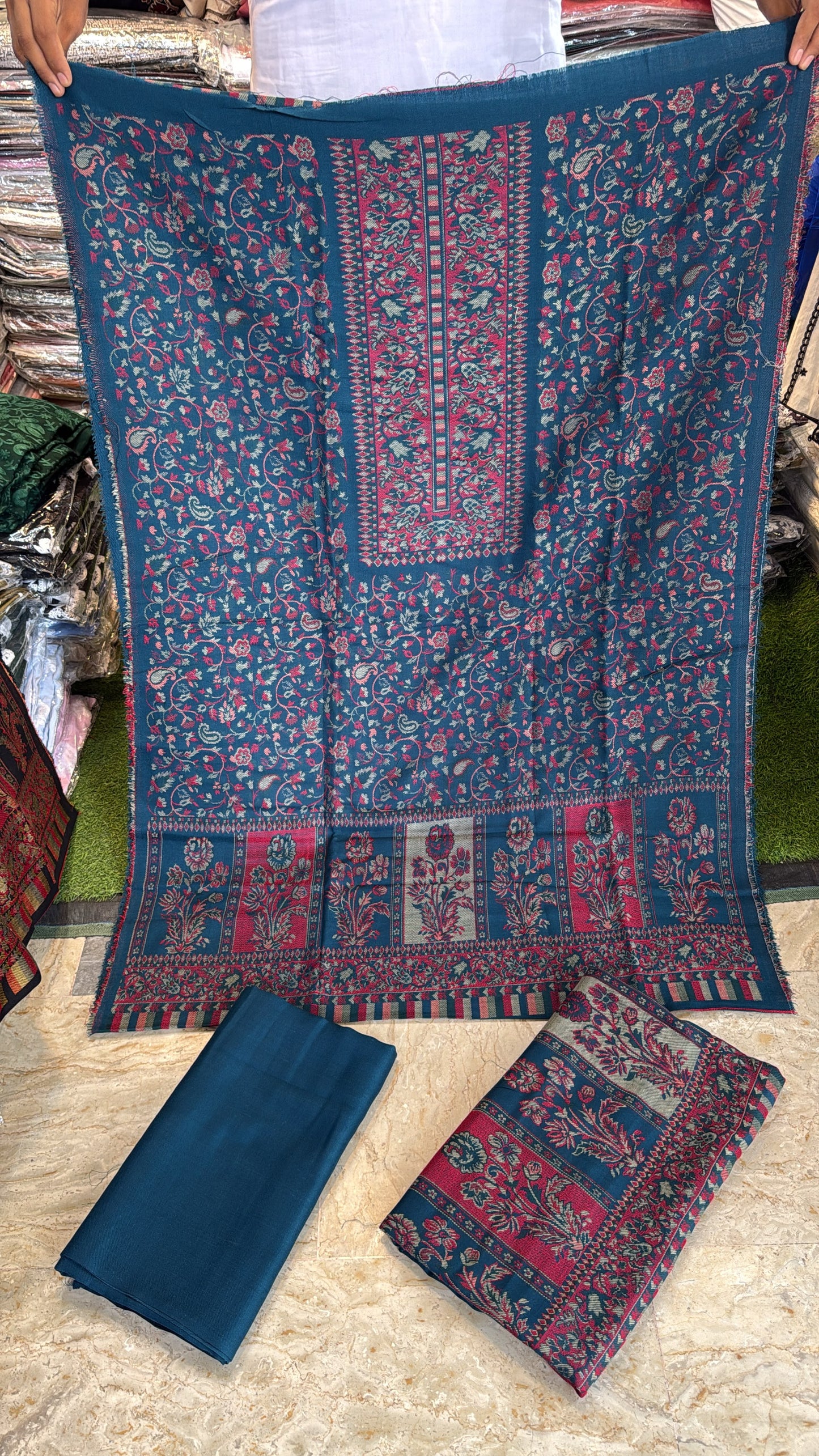 3PC Pashmina Kaani Unstitched Suit box