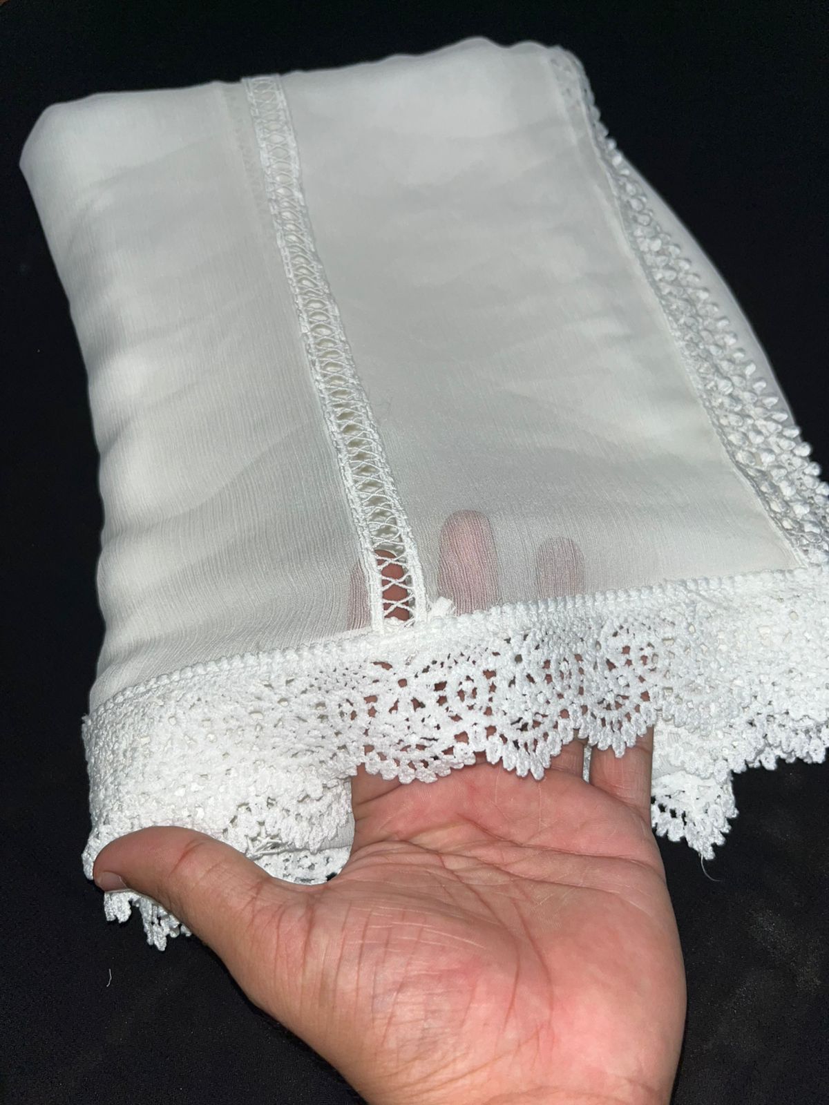 Pure Chiffion Dupatta (white)