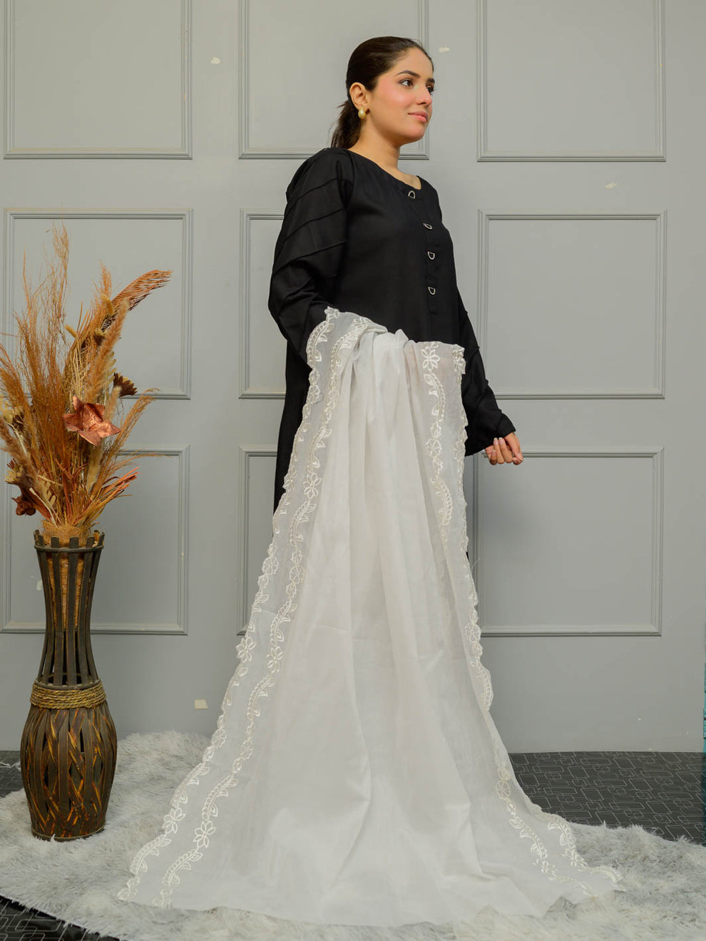 Voile Lawn Dupatta (white)