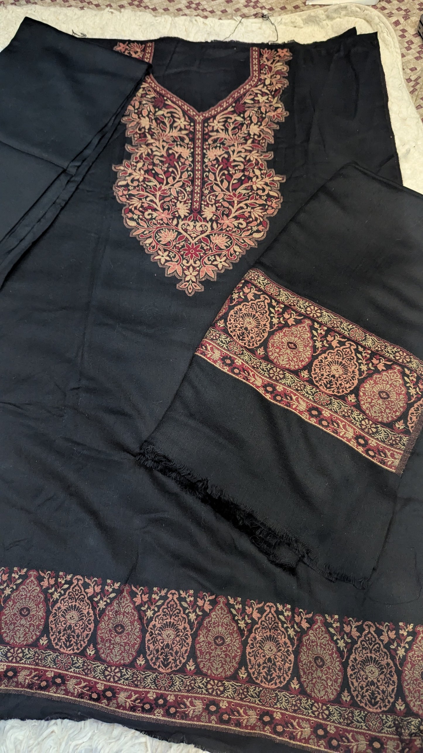 3PC Pashmina Kaani Unstitched Suit