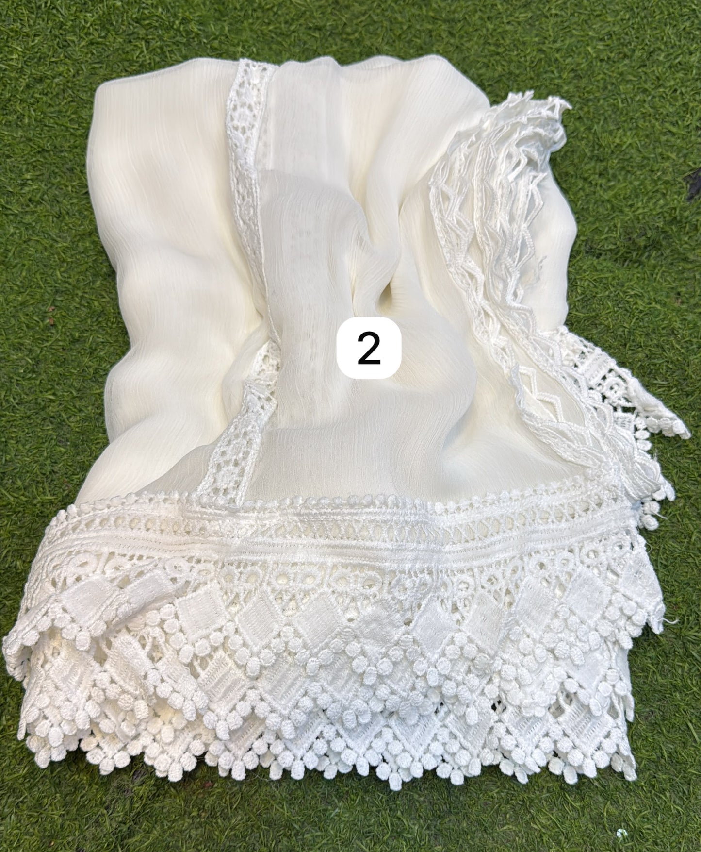 Pure Chiffion Dupatta (white)