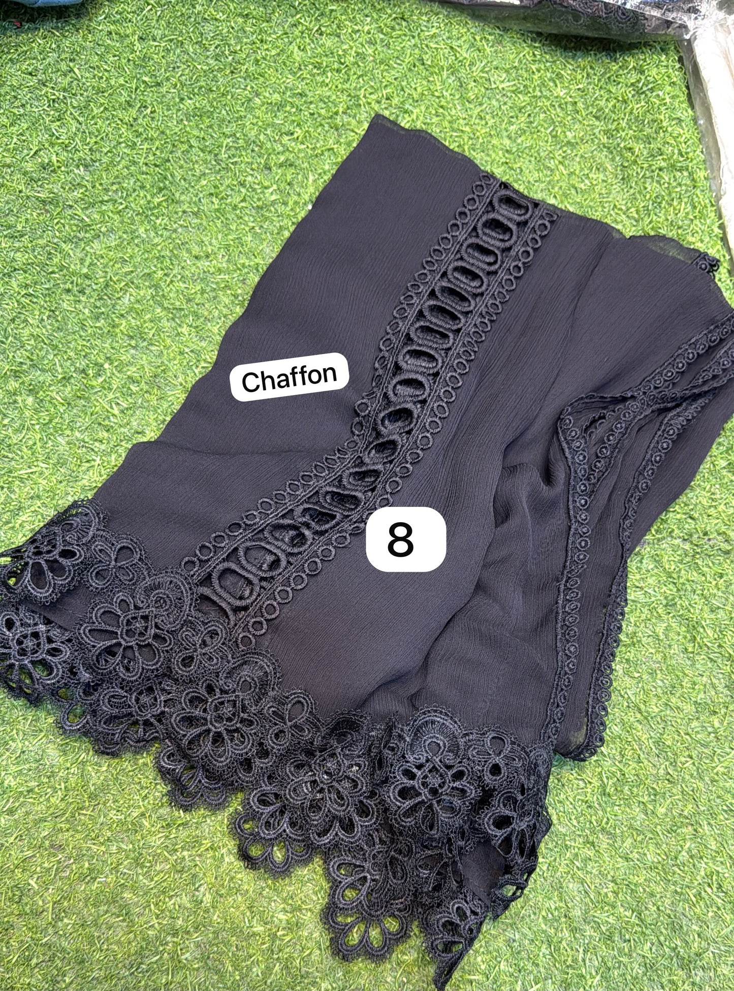 Pure Chiffon Dupatta (black)