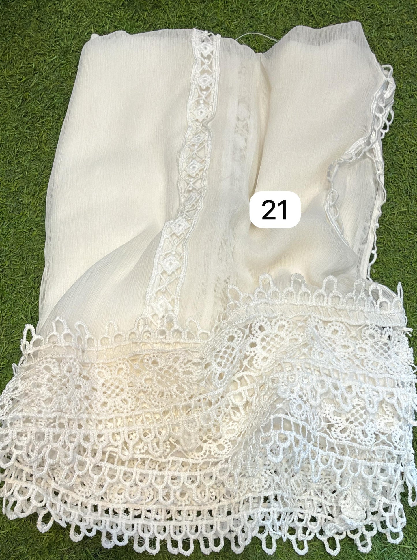 Pure Chiffion Dupatta (white)