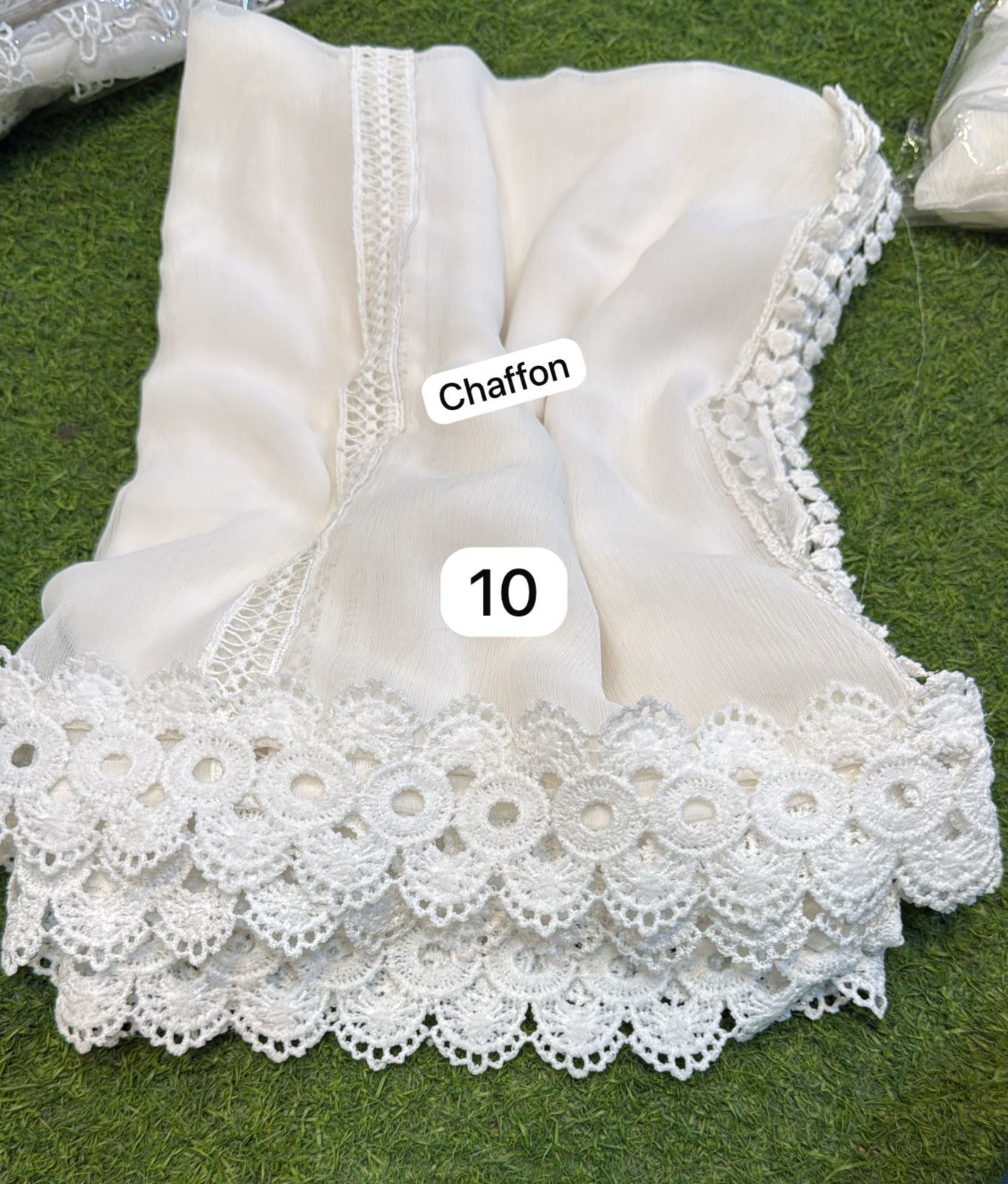 Pure Chiffion Dupatta (white)