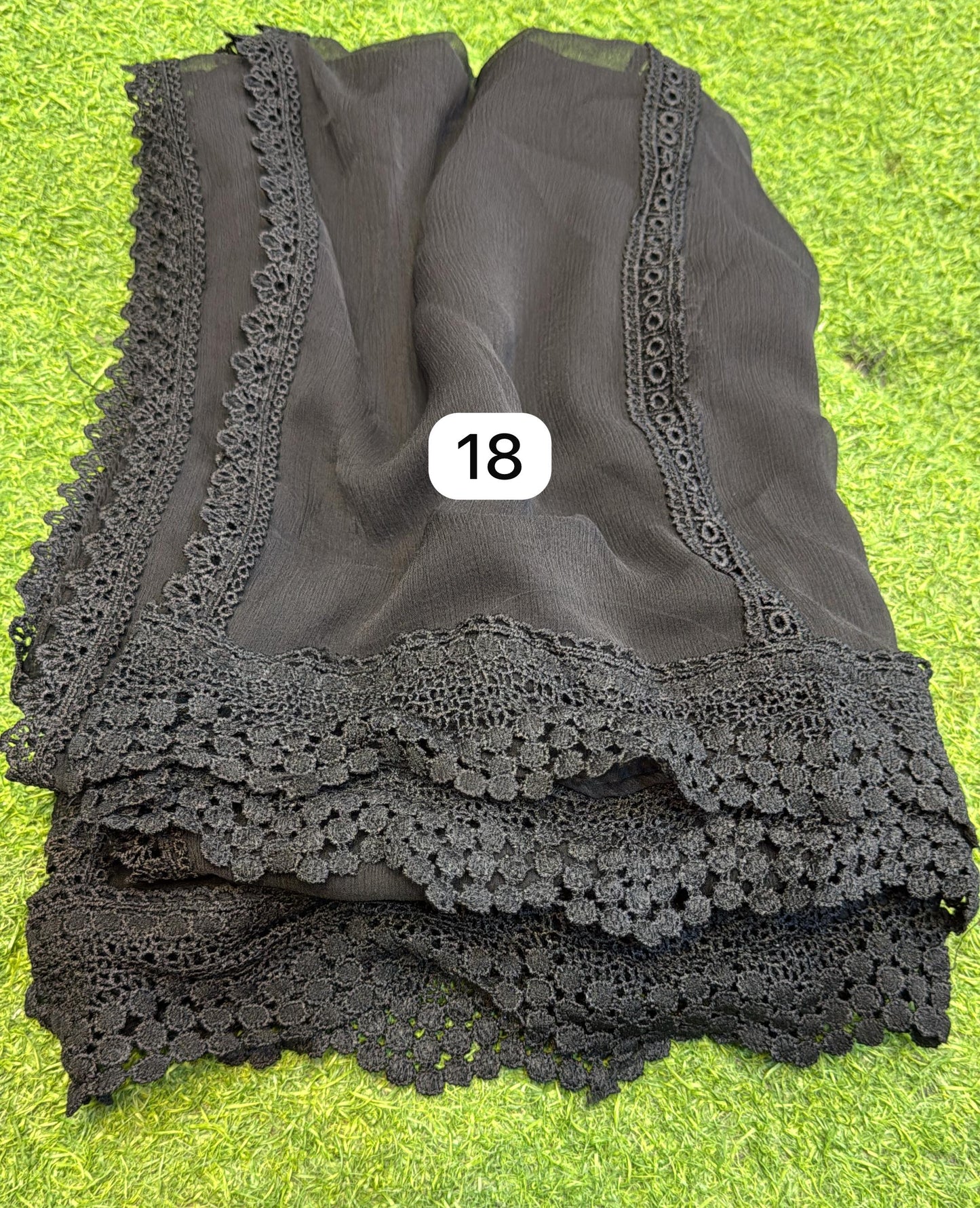 Pure Chiffon Dupatta (black)
