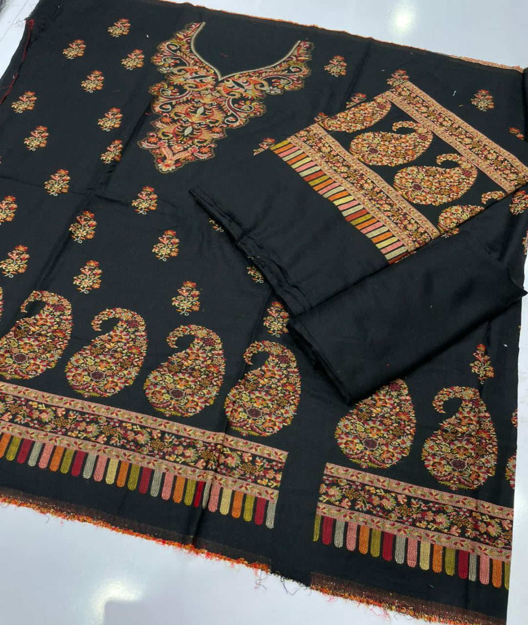 3PC Pashmina Kaani Unstitched Suit