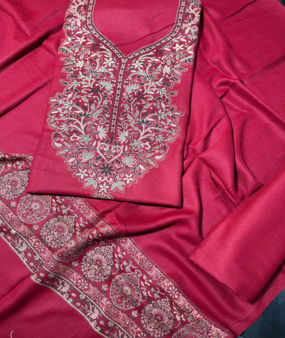 3PC Pashmina Kaani Unstitched Suit