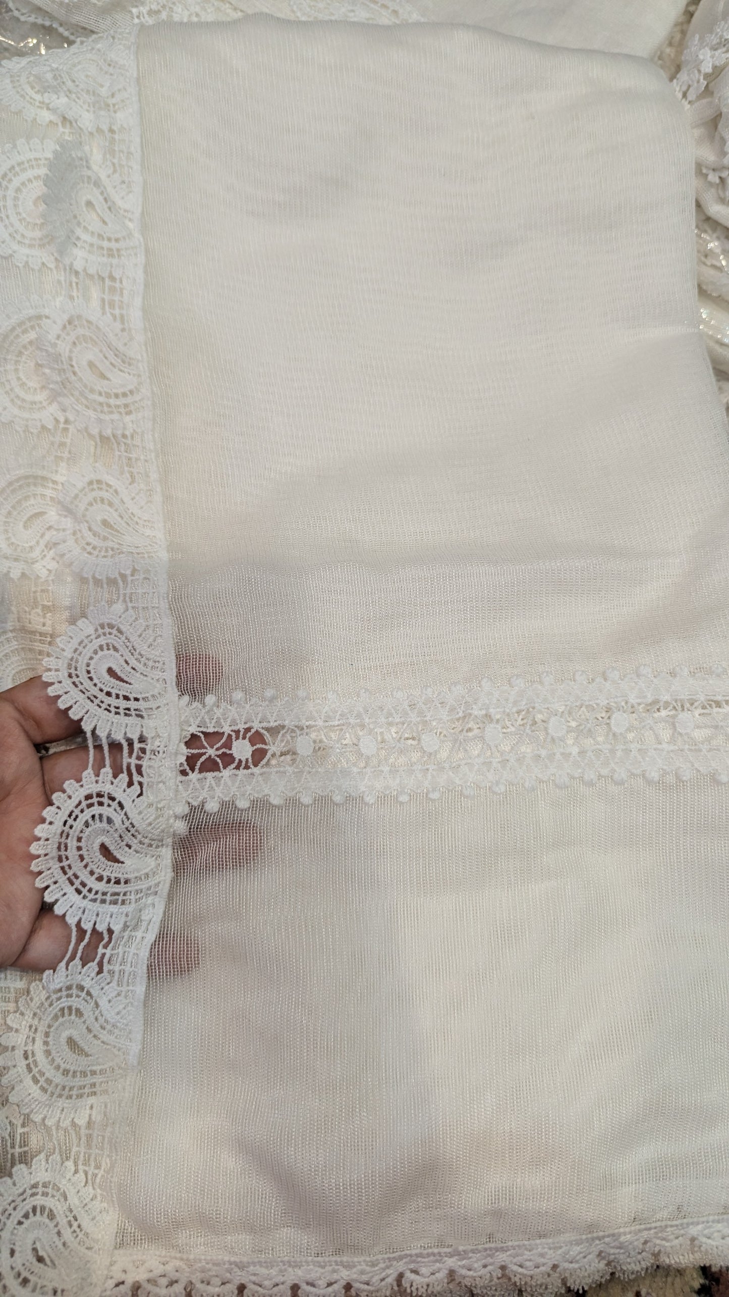 Khaddi Net White On White