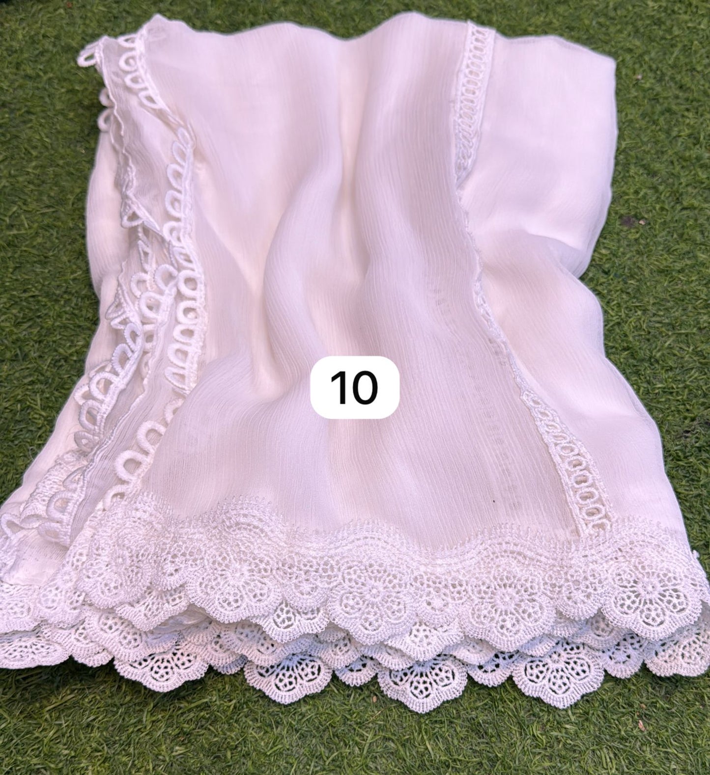Pure Chiffion Dupatta (white)