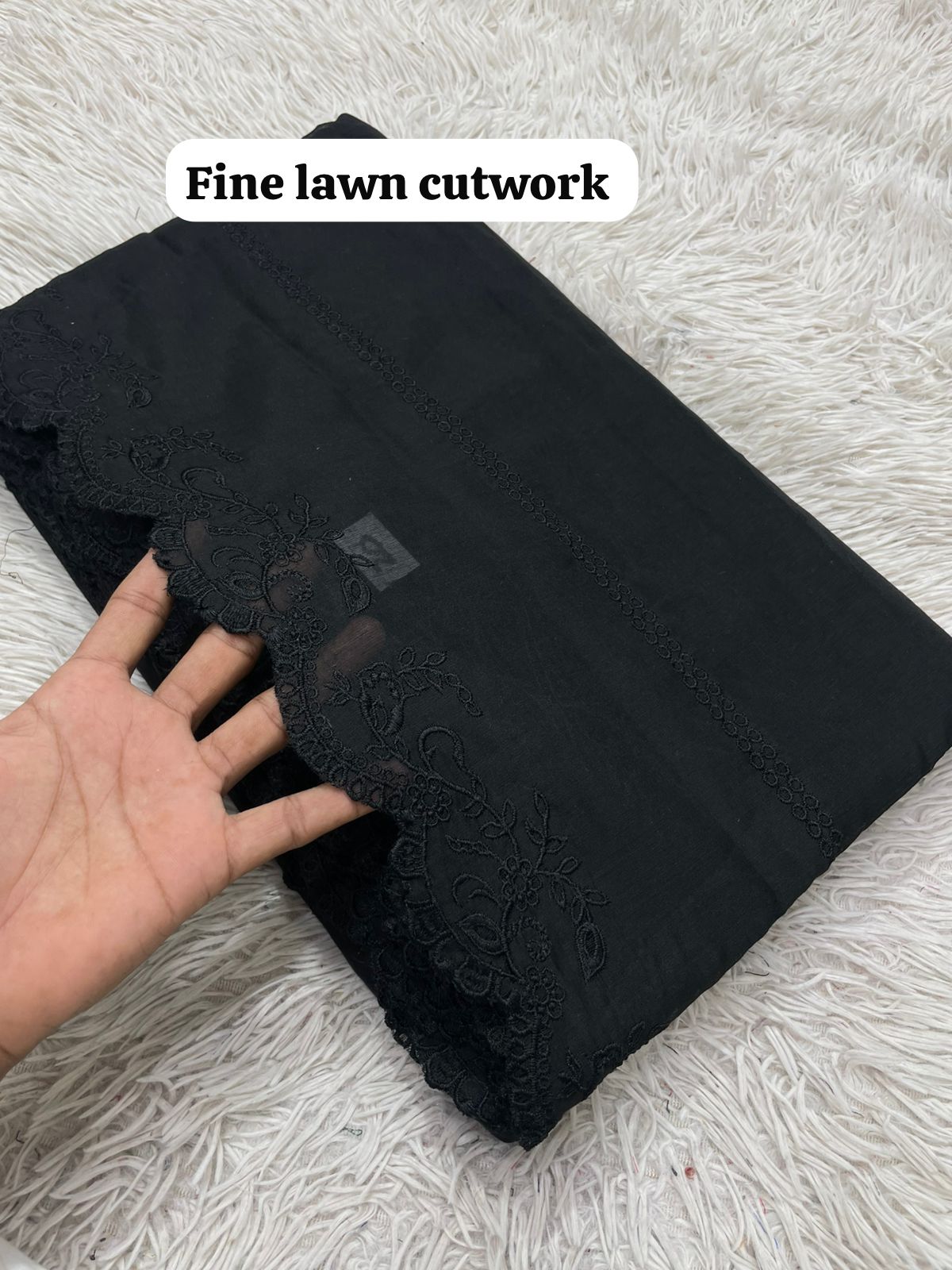 Voile Lawn Dupatta Black