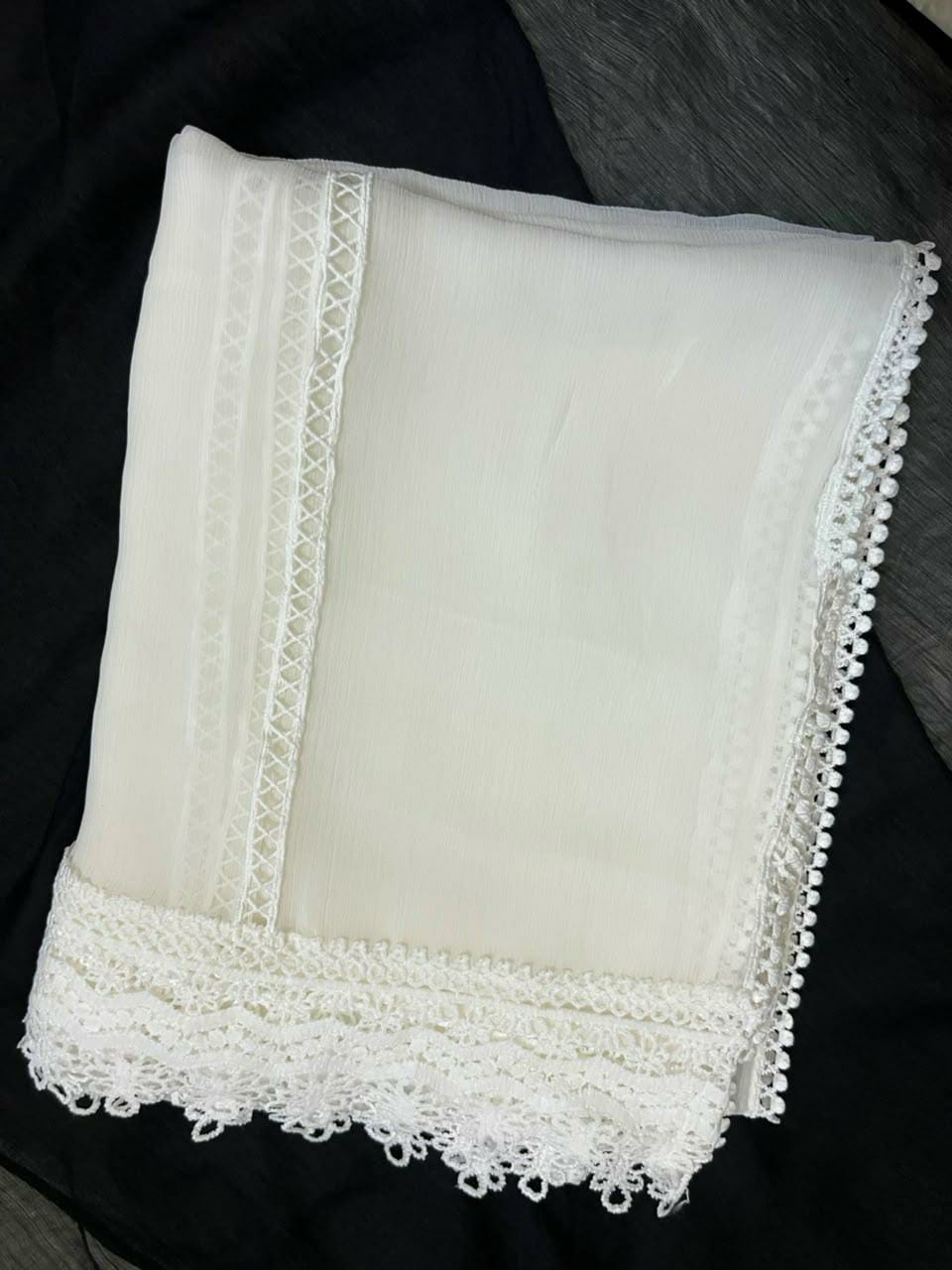 Pure Chiffion Dupatta (white)