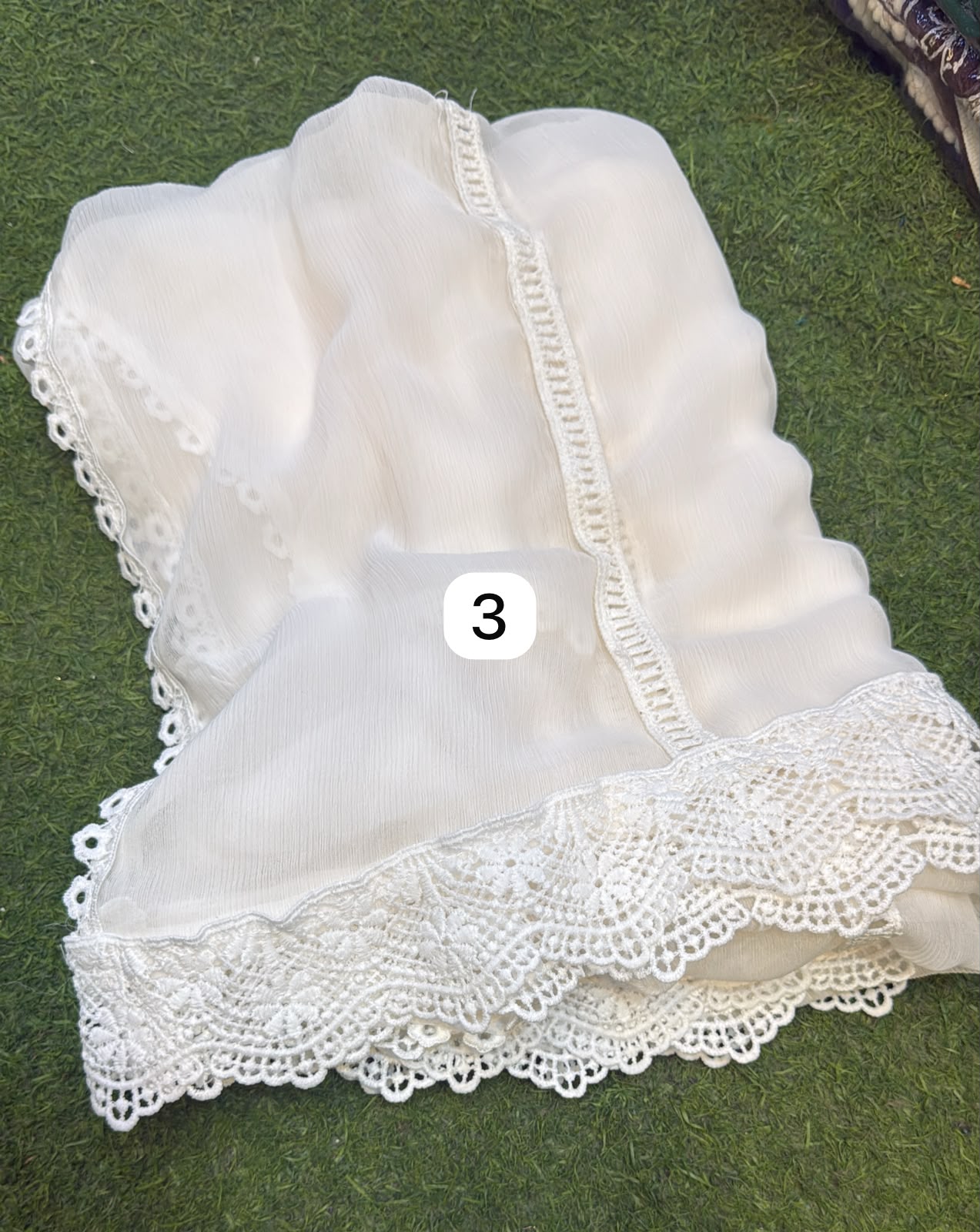 Pure Chiffion Dupatta (white)