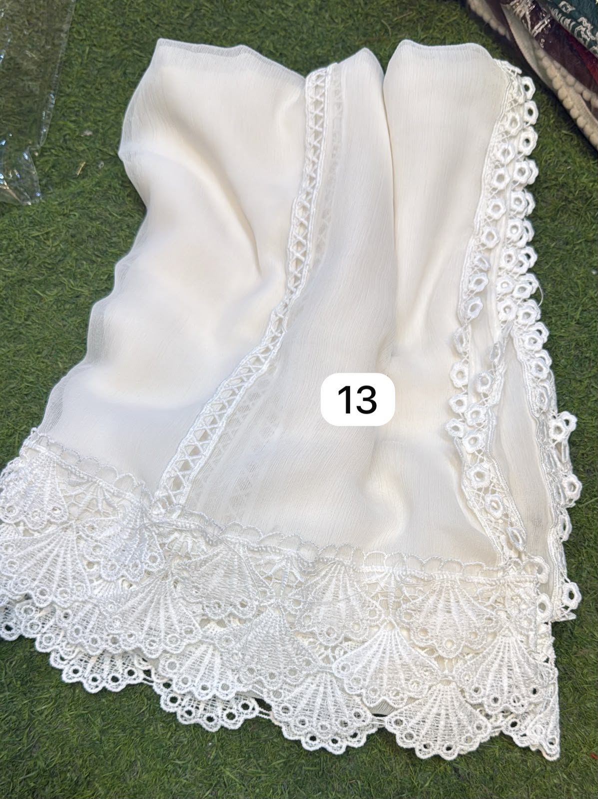 Pure Chiffion Dupatta (white)