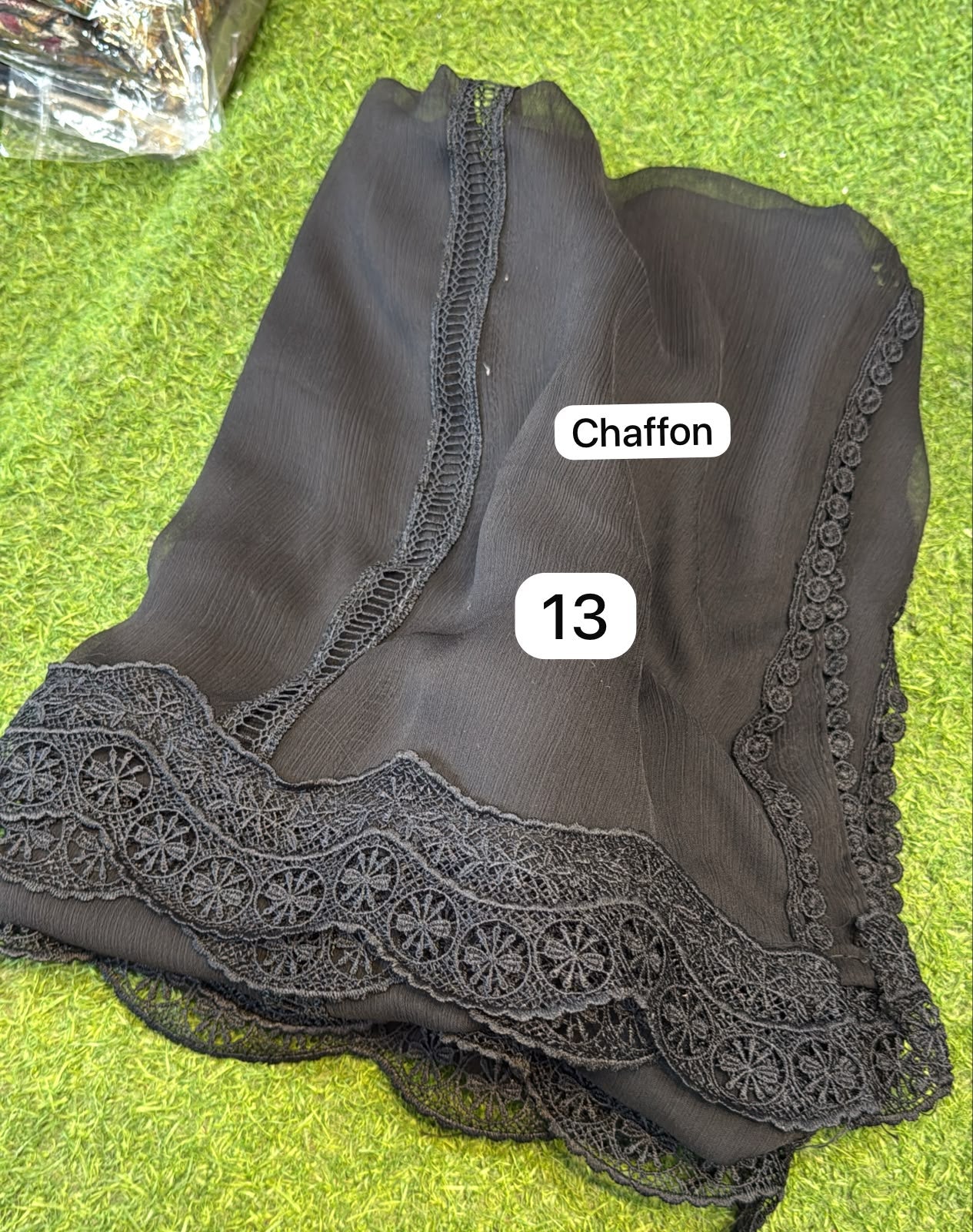 Pure Chiffion Dupatta (black)