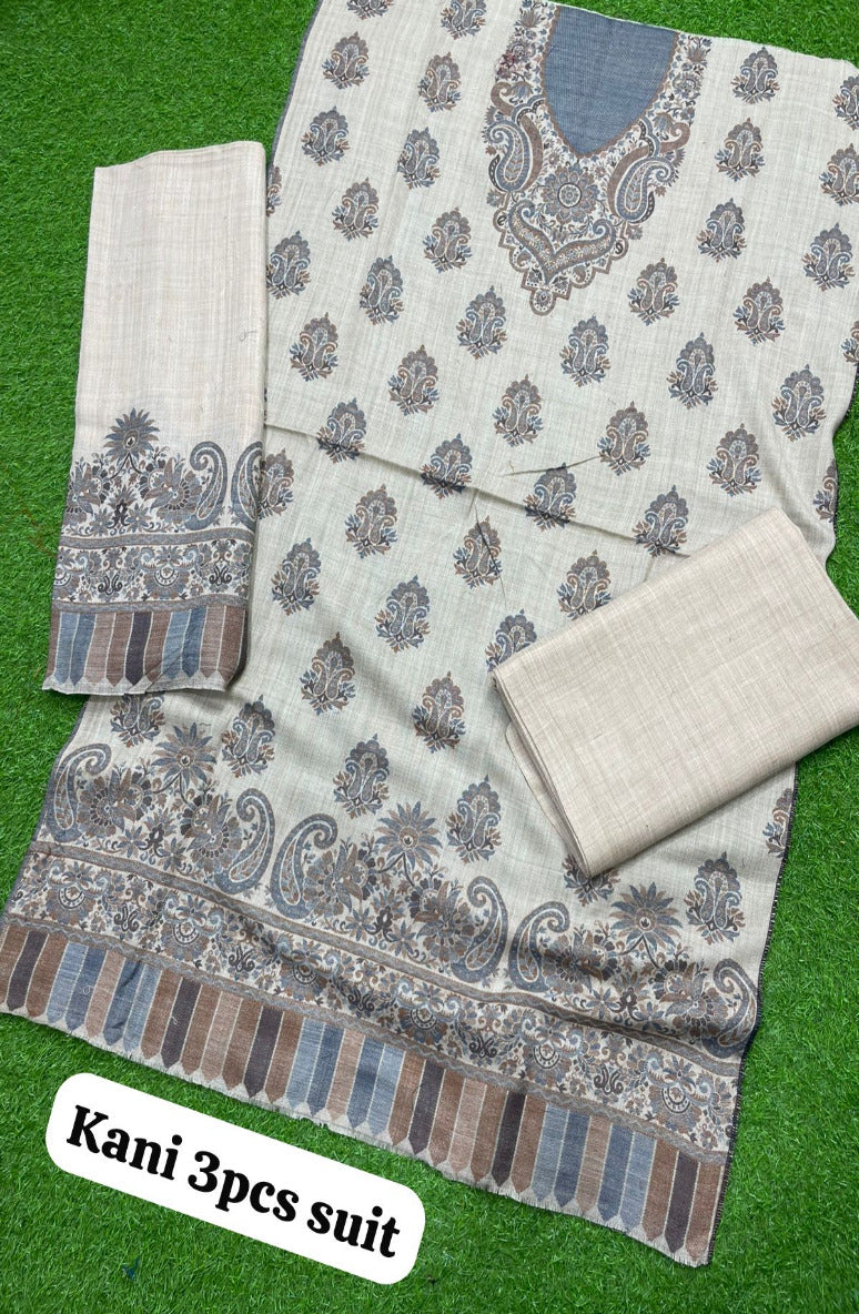 3PC Pashmina Kaani Unstitched Suit