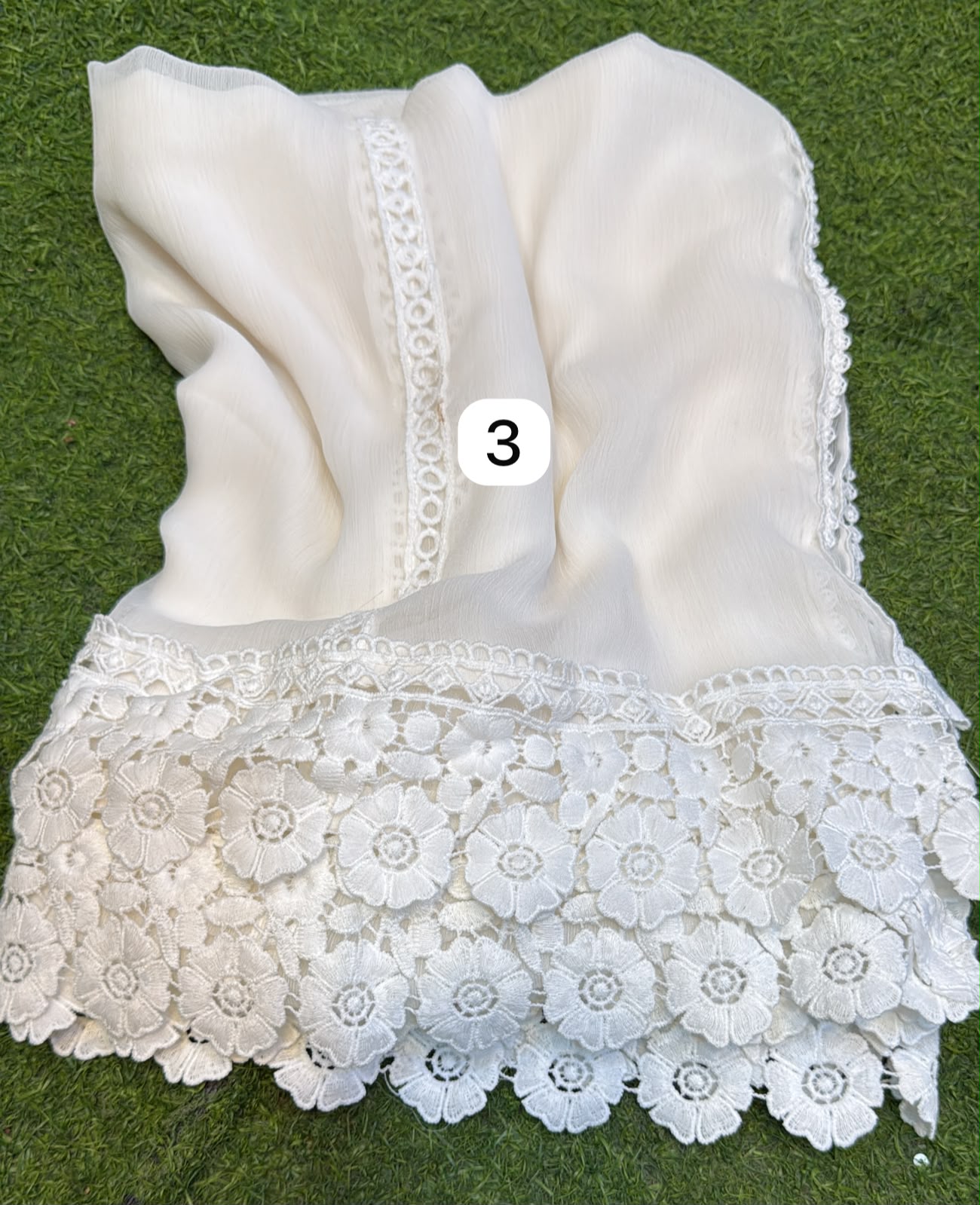 Pure Chiffion Dupatta (white)