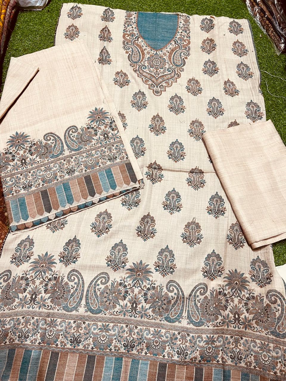 3PC Pashmina Kaani Unstitched Suit