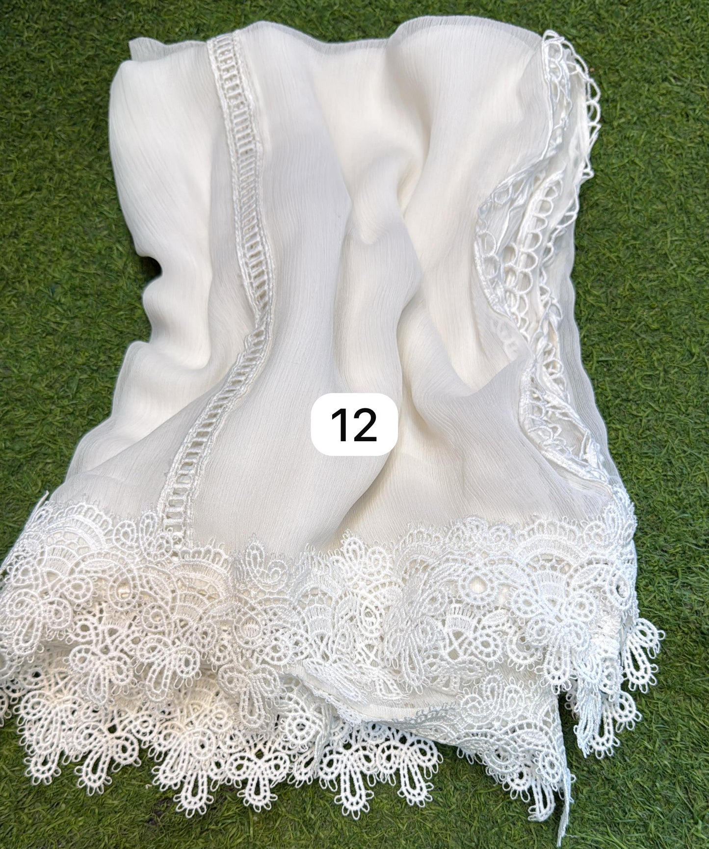 Pure Chiffion Dupatta (white)