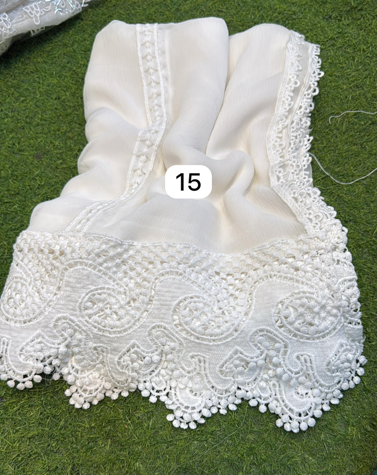 Pure Chiffion Dupatta (white)