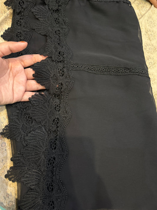 Pure Chiffion Dupatta Black