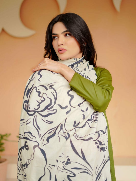 Doodle Art Odhni(Beige)