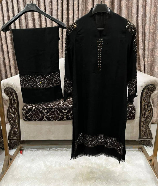 Pashmina Saroski Co-ord Set (Black)