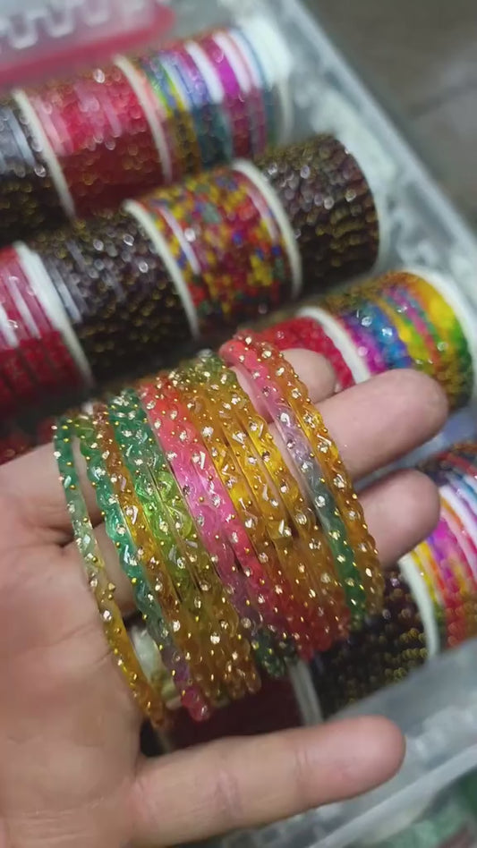 Original Indian Raindrops Bangles  (Light Multi)