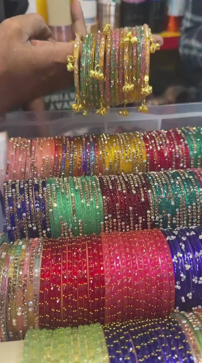 Original Indian Raindrops Bangles Set (Light Multi)