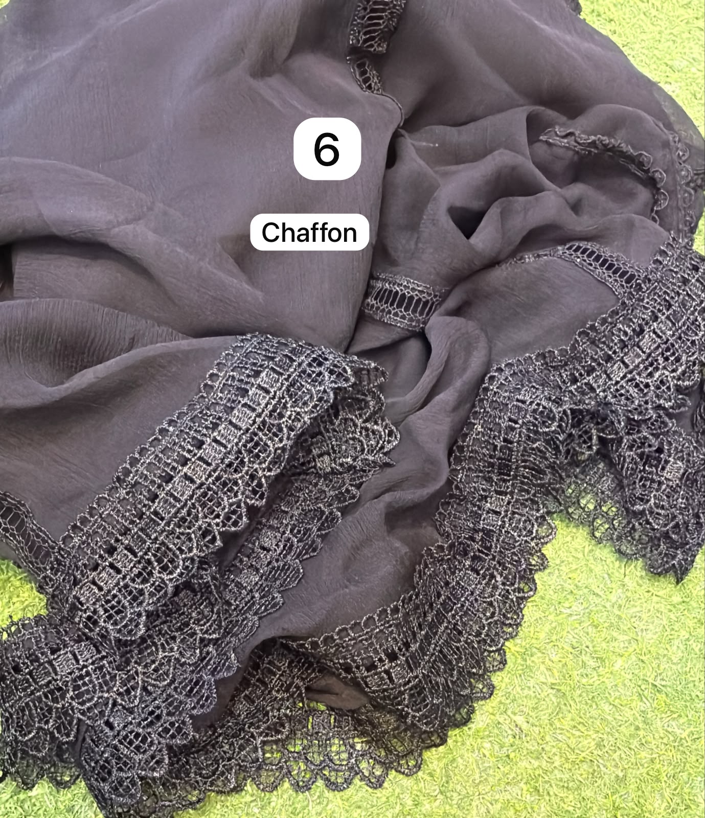 Pure Chiffion Dupatta (black)