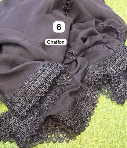 Pure Chiffion Dupatta (black)