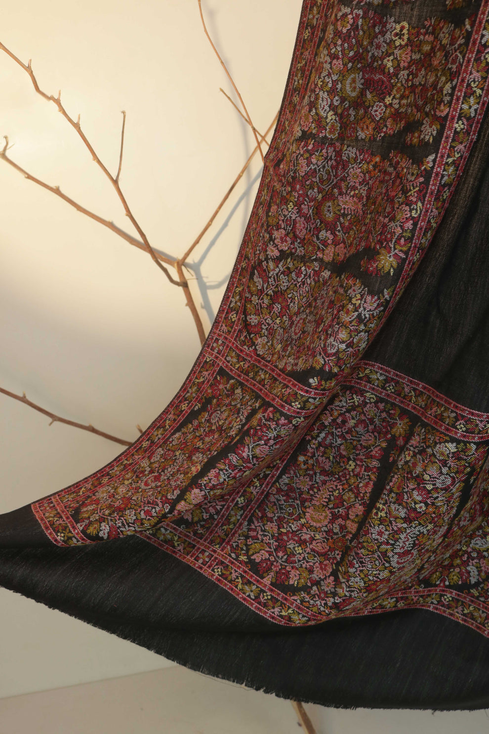 3PC Pashmina Kaani border Unstitched Suit