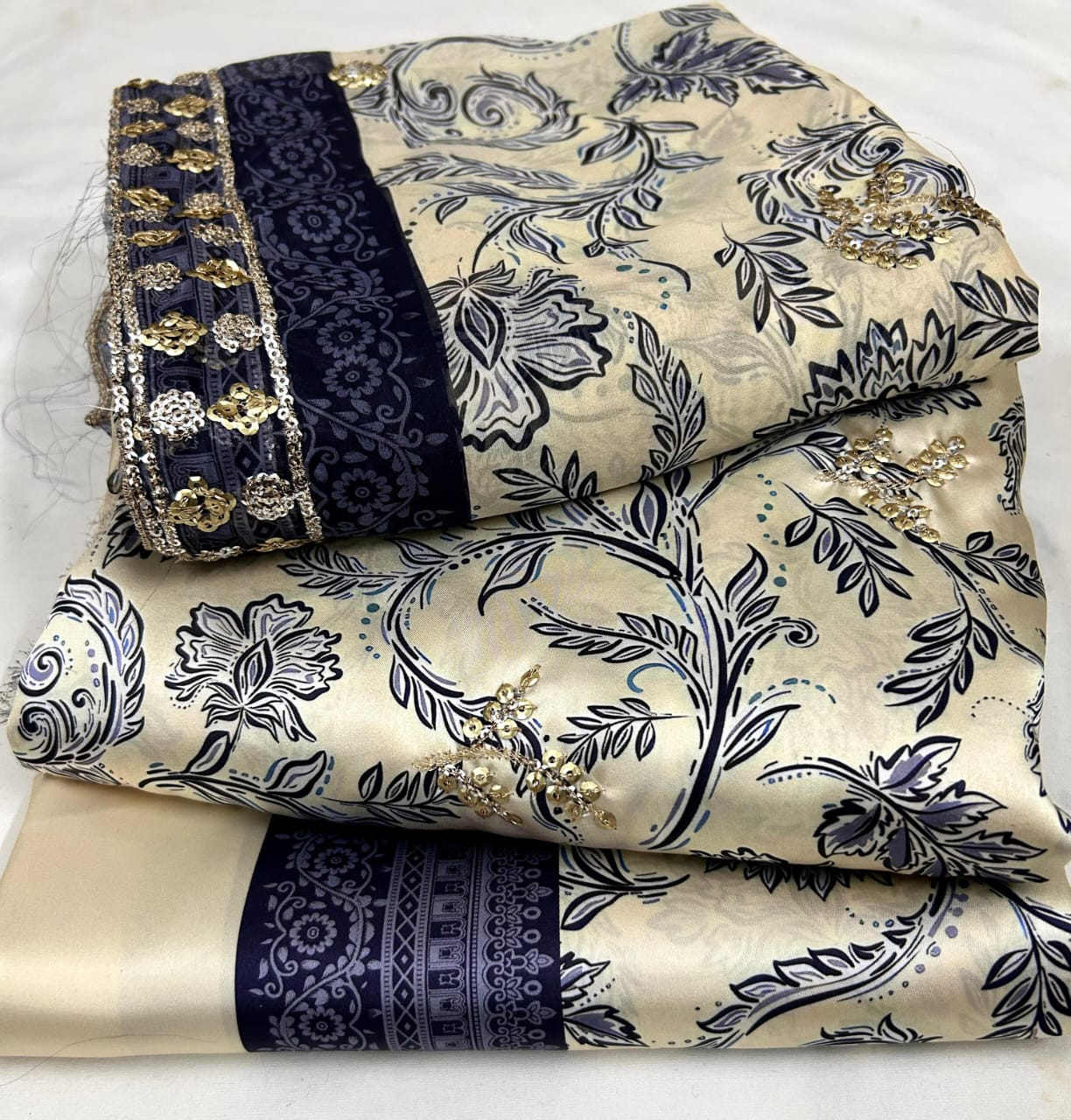 3pc Embroidered Shamose Silk
