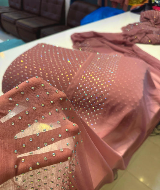 Chiffon Stone work 3pc