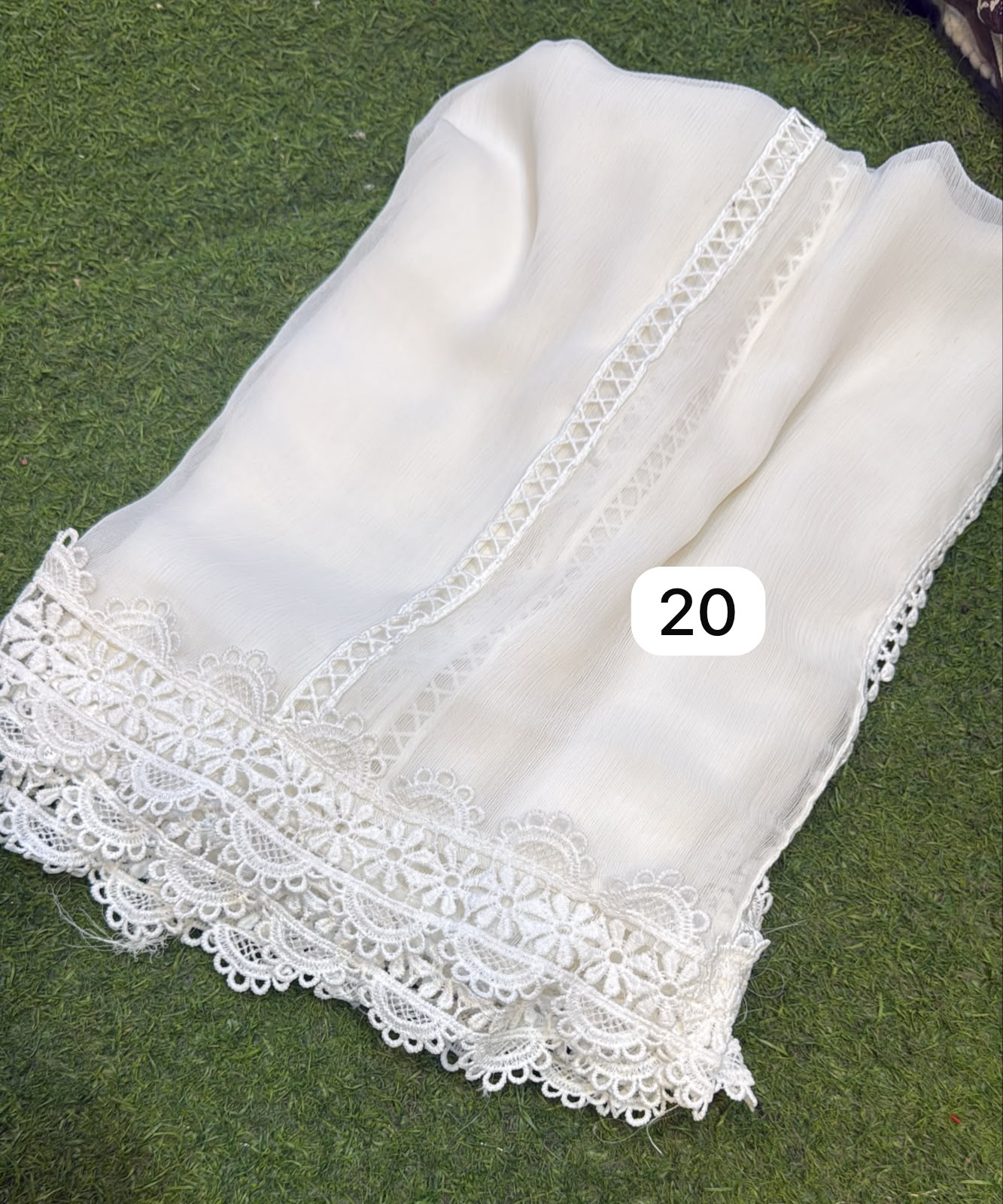 Pure Chiffion Dupatta (white)